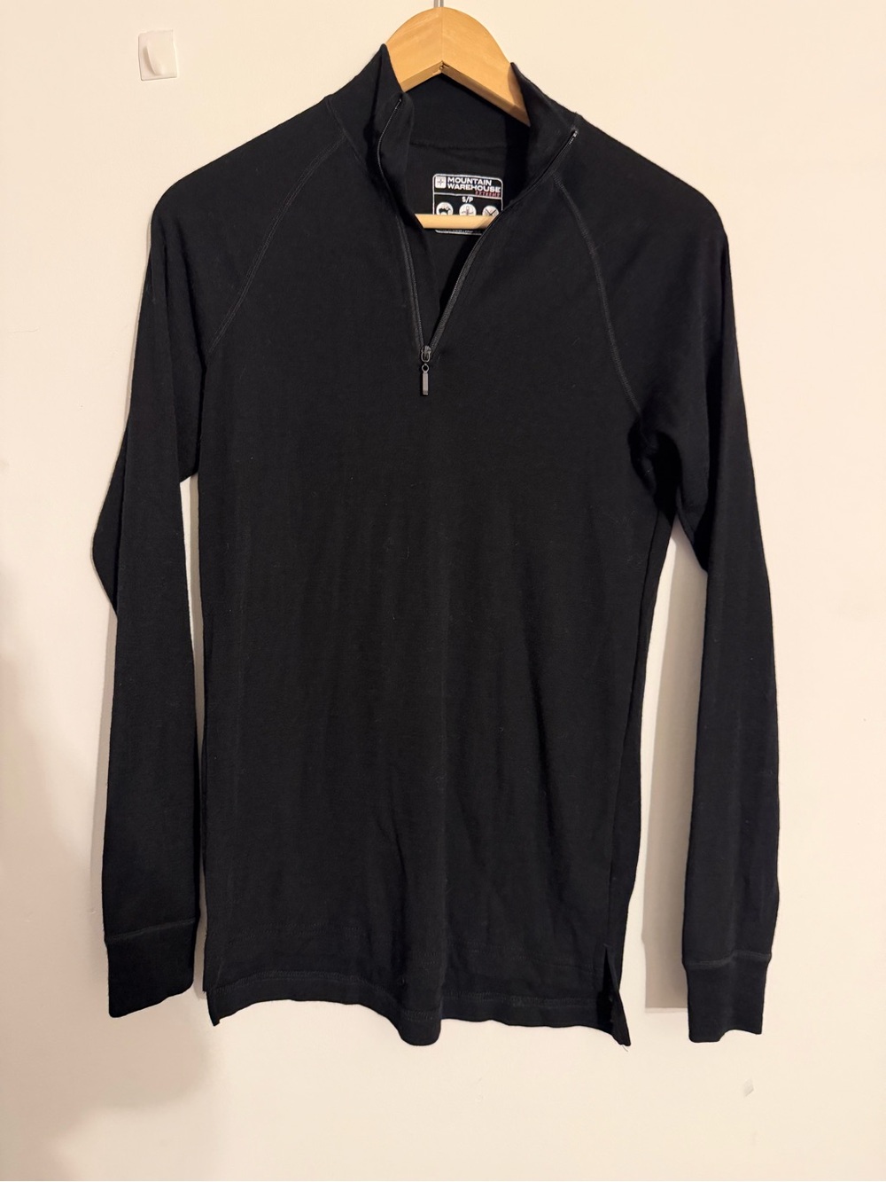 Black Half-Zip Thermal Long Sleeve Shirt - Unbranded